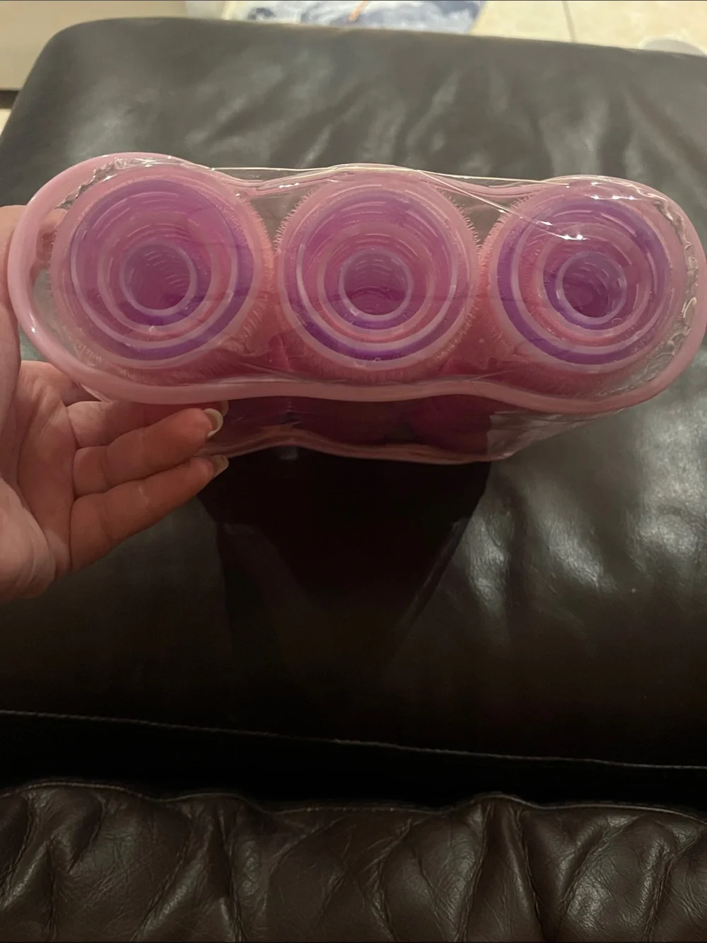 Brand New Pink Self-Grip Hair Rollers 9-Piece Set with Storage Bag